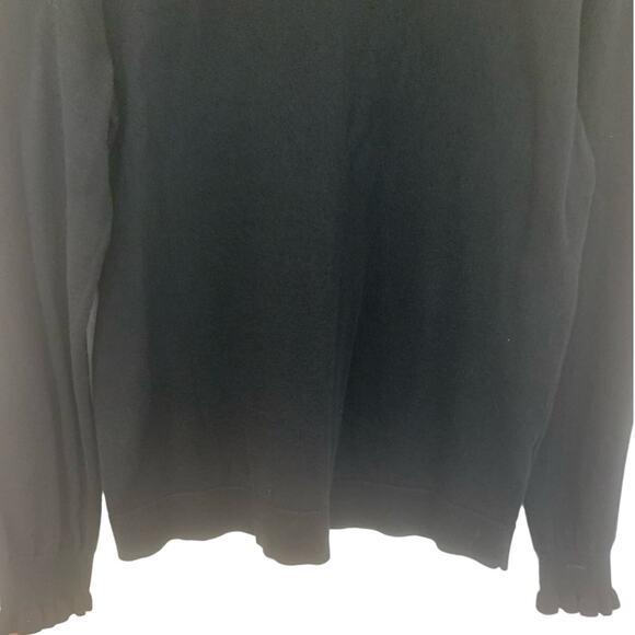 J Crew Black Pullover Sweater M Womens Soft Knit Rhinestone Buttons Long Sleeves - Picture 6 of 10